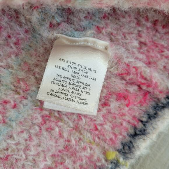 Anthropologie Maeve Aurelia Pink Alpaca/Wool Blend Fuzzy Oversize Jacket Size XL - Picture 9 of 11